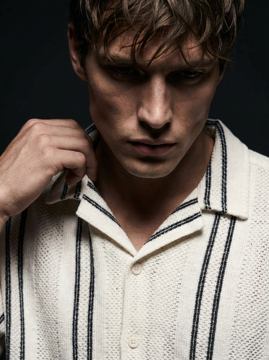 Baggy Shirt - White + Black stripe