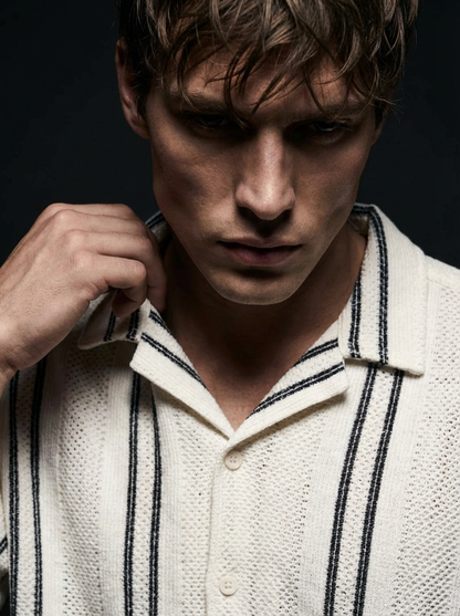 Baggy Shirt - White + Black stripe