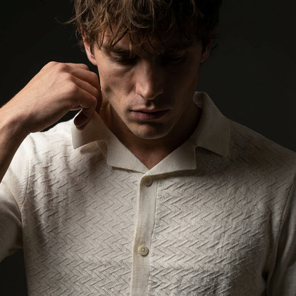 Creamy ZIG ZAG - KNITTED TEXTURE Cuban