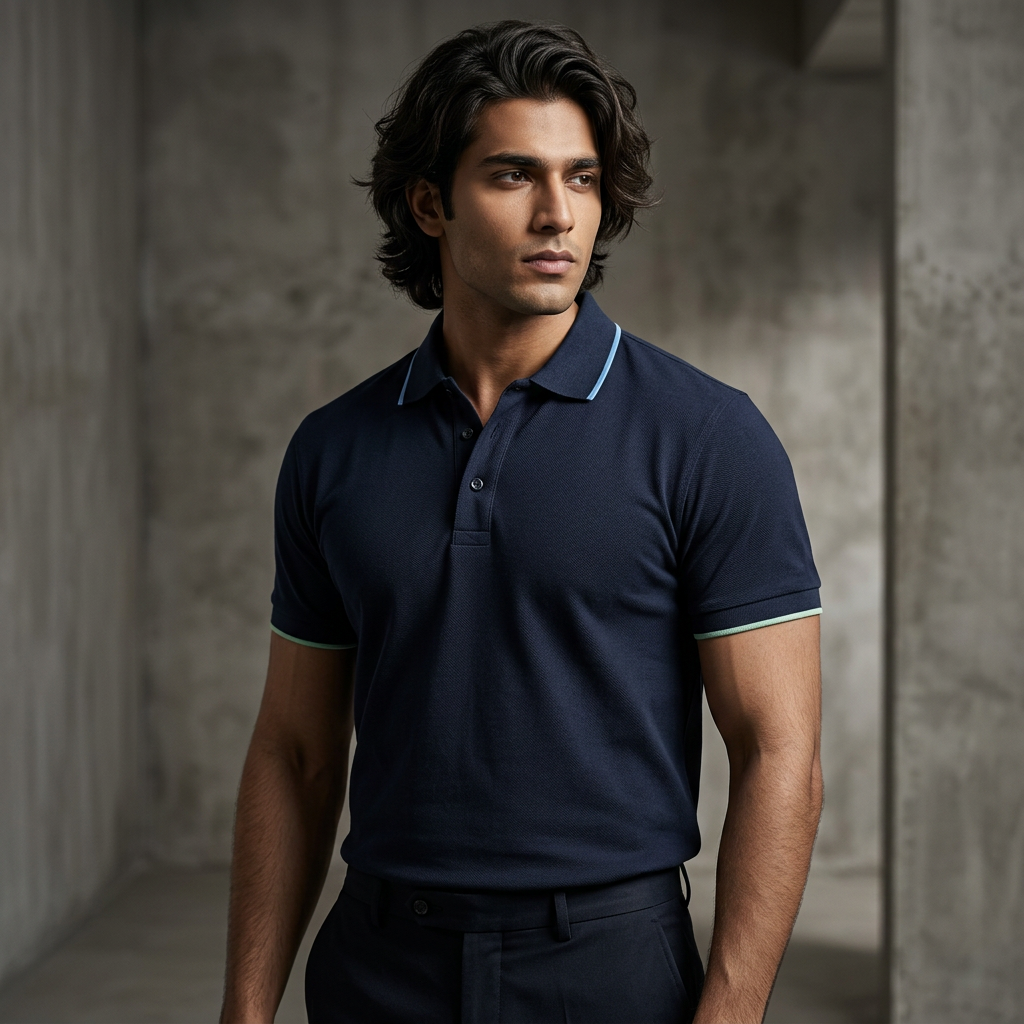 Polo - Navy Blue ft Blue & Neon - EC