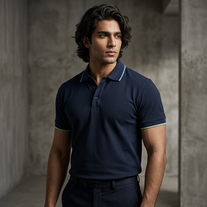 Polo - Navy Blue ft Blue & Neon - EC