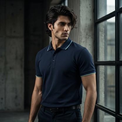 Polo - Navy Blue ft Blue & Neon - EC