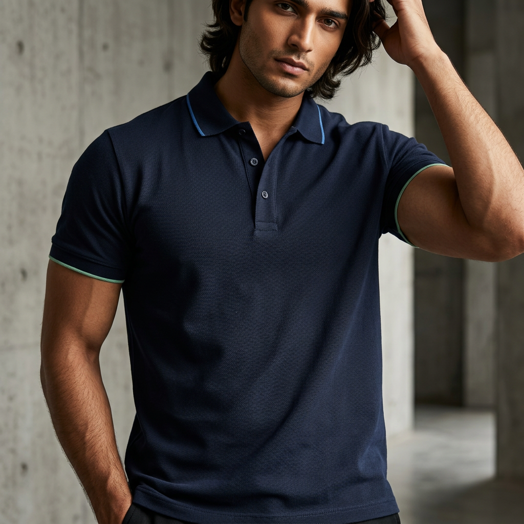 Polo - Navy Blue ft Blue & Neon - EC
