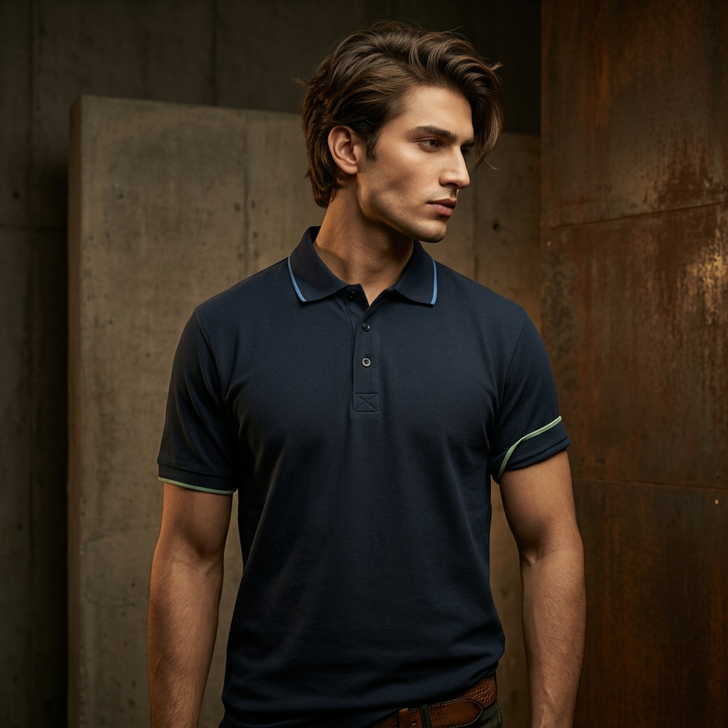 Polo - Navy Blue ft Blue & Neon - EC