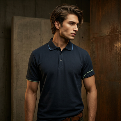 Polo - Navy Blue ft Blue & Neon - EC