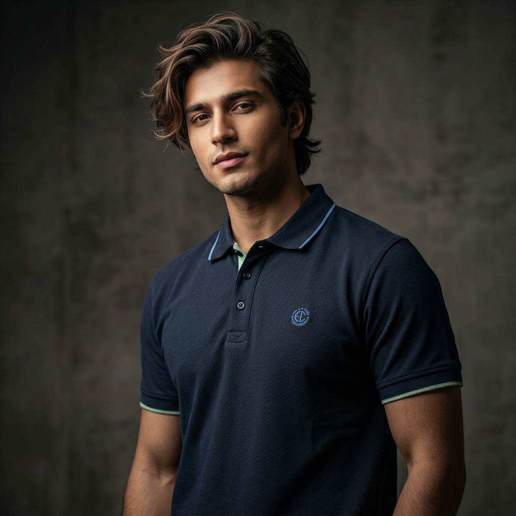 Polo - Navy Blue ft Blue & Neon - EC