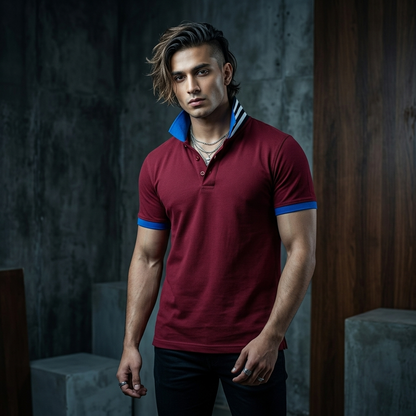 Maroon ft Blue + B&W Polo