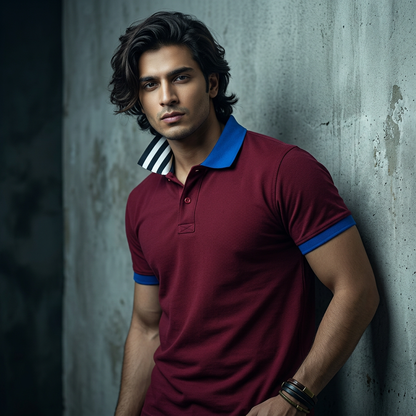 Maroon ft Blue + B&W Polo