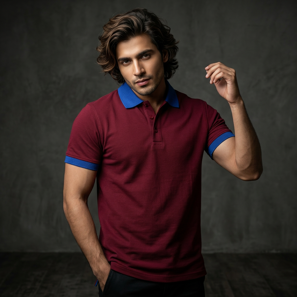Maroon ft Blue + B&W Polo